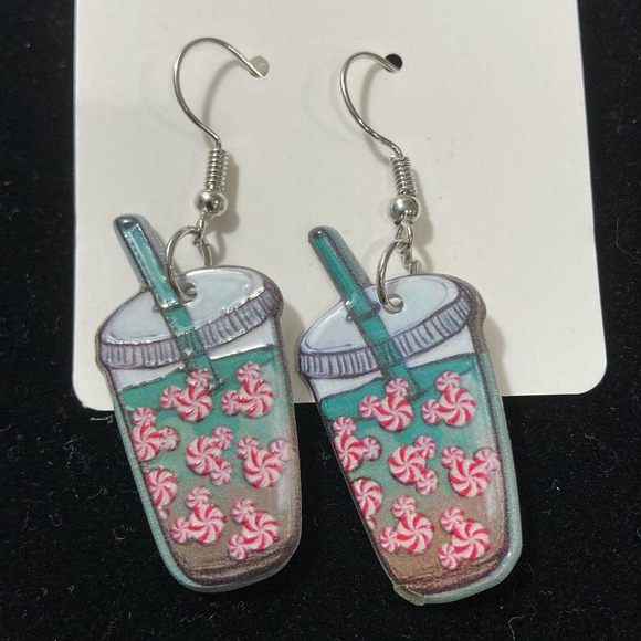 Iced coffee earrings - Picture 2 of 2